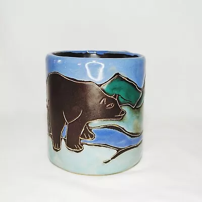 Mara Stoneware Mug Bears Mountains Art Pottery Mexico 16 Oz • $21