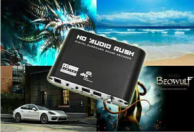DTS AC3 Source Decoder To 5.1 Analog Digital Stereo Audio Converter UK Plug UK` • £20.29