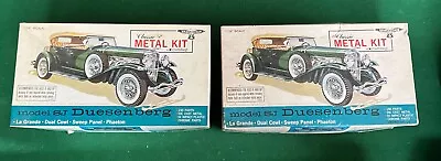 (2)Hubley 1932 Duesenberg Model Metal Car Kits 1 Partial Ass. 1 New And Complete • $129.99