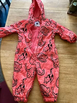 Baby Girl Puddle Suit Waterproof Fleece Lined 12-18 Months • £2.50