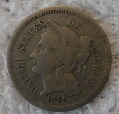 $0.99 • Buy 1869 3 Cent Nickel Piece