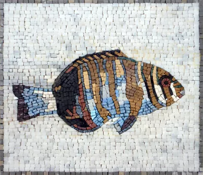 AN015 15.75 ×13.78  Fish Design Handmade Marble Mosaic Art • $309