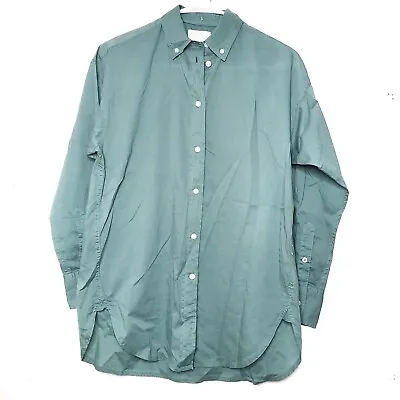 J Crew Womens Relaxed Fit Button Down Poplin Shirt Size 0 SeaFoam Green  • $34.35