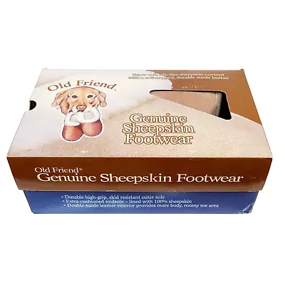 OLD FRIEND FOOTWEAR Step-In Women's Sheepskin Slipper Chestnut Stony Size 8-9 • $44.95