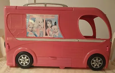 Barbie Pop-Up Camper Van Vehicle With Assorted Accessories Mattel 2014 • $180