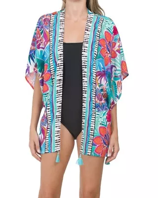 NWT $93 La Blanca Tropics Of Tropez Short Kimono Cover Up O/S • $19.95