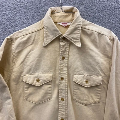 $18.97 • Buy Frostproof Shirt 16.5 Yellow Button Up Chamois Sanforized Long Sleeve Vintage