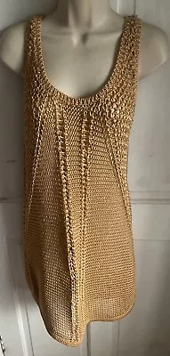 H&M Conscious Collection Summer Beach Party Dress 16-18 In Gold • £2.99