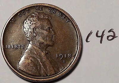 1918-S Lincoln Wheat Cent     #142 • $10