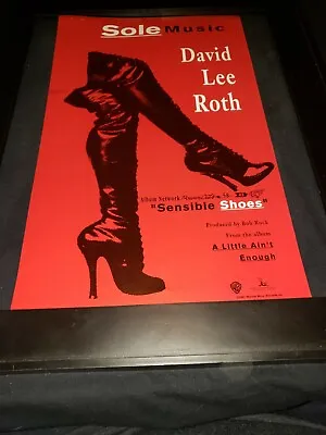 David Lee Roth Sensible Shoes Rare Original Radio Promo Poster Ad Framed!  • $65.10