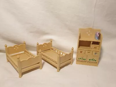  Epoch Vintage Dollhouse Furniture Set 1980's Bookshelf Bed Frames Lot Bundle • $23.99