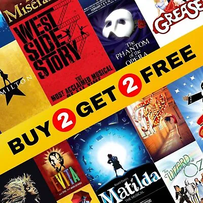 BUY 2 GET 2 FREE Musical Theatre Posters Timeless Broadway Elegance Wall Posters • £9.95