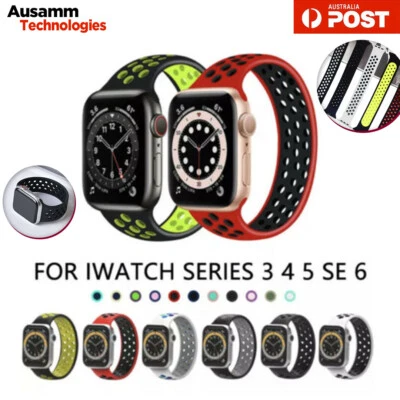 $9.99 • Buy For Apple Watch Band Series SE 6 5 4 3 2 Sport Solo Loop Silicone Elastic Strap