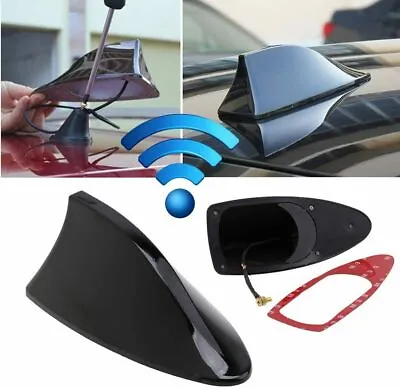 £4.99 • Buy Gloss Black Car Shark Fin Aerial Antenna Mast Roof AM/FM Radio Signal Kit Tool