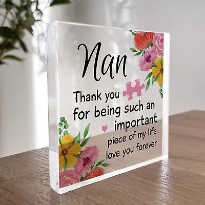 Gifts For Nan Acrylic Block Mum Gifts Nan Birthday Gifts Idea Christmas Presents • £9.99