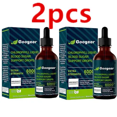 2PCS Best Naturals Liquid Chlorophyll Drops Blood Sugar Support Liquid - 59ml  • £6.20