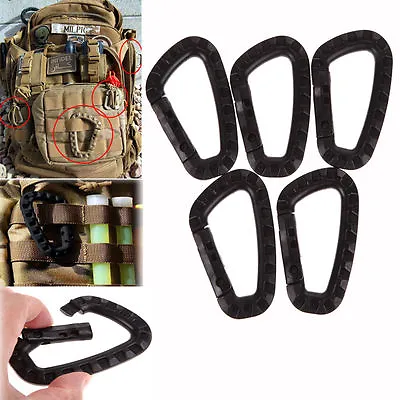 £4.66 • Buy 5pcs Outdoor Carabiner D-Ring Key Chain Clip Hook Camping Plastic Buckle RiU BB