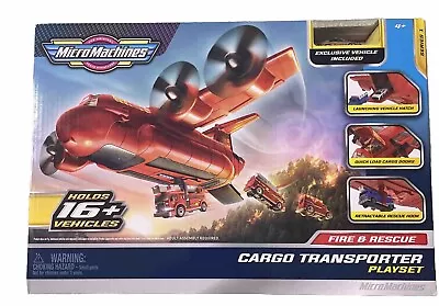 Micro Machines Fire & Rescue Cargo Plane Car Transporter Playset - NEW • $20.69