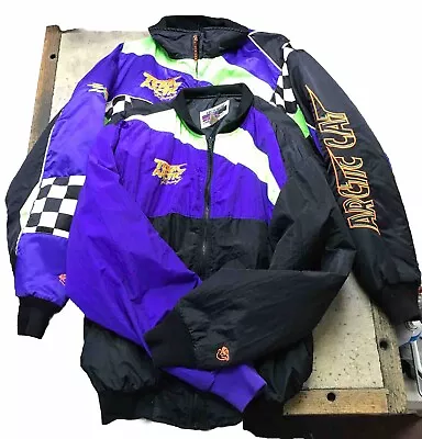 2 In 1 Vintage 90s Team Arctic Cat Racing ZR Jacket Snowmobile Zip Out Jacket XL • $249.99