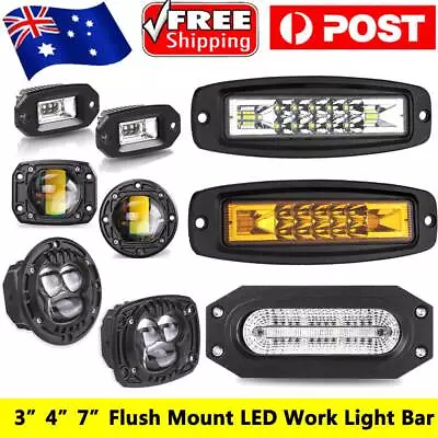 3  4  7  Flush Mount LED Work Light Bar Rear Bumper Reverse Pods Driving Offroad • $31.33