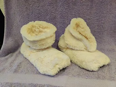 Intelex Cozy Microwave Cream Boots /slippers Uk Size 3-7 • £14.99