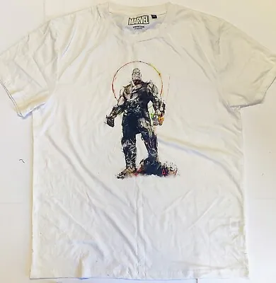 Marvel Comics Official Avengers Infinity Thanos White T-Shirt Size XXL • £5