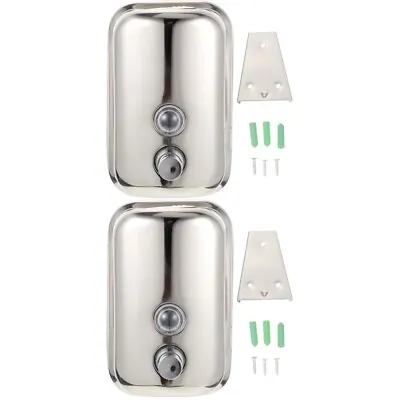  2 Sets Stainless Steel Soap Dispenser Shower Washing-up Liquid • £27.99