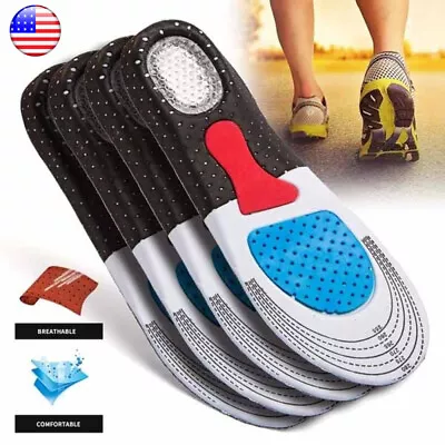 Gel Massaging Shoe Insoles Work Boots Feet Arch Support Orthotic Absorb Shock • $6.99