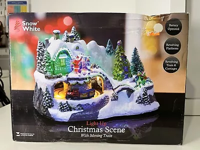 New Stunning Light Up LED Christmas Scene With Moving Santa Train & Carriages • £27.99