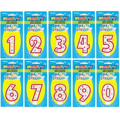 Glitter Number 0 1 2 3 4 5 6 7 8 9 Numeral Candles Happy Birthday Cake Topper  • $3.33