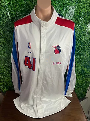 2003-04 Detroit Pistons Basketball #41 Elden Campbell Worn Warmup Jacket 3XL+4 • $275