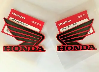 Honda GENUINE Wing Fuel Tank Decal Wings Sticker 80mm BLACK + RED *UK STOCK* • £9.35