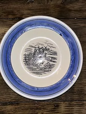 Vintage Mayer China La Bowl Hand Painted Blue Fade Out Don Quixote Scene  8.25 • $34.99