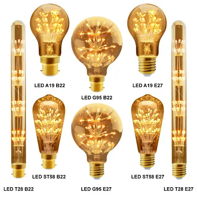 £8.99 • Buy  Retro Vintage LED Unique GLASS TREE Filament Edison Style Light Bulb B22 Or E27