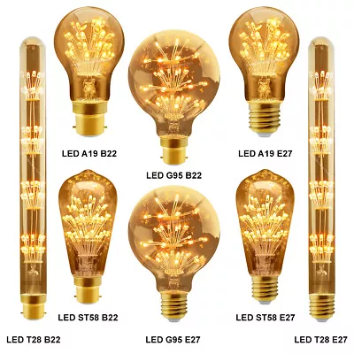 £6.99 • Buy  Retro Vintage LED Unique GLASS TREE Filament Edison Style Light Bulb B22 Or E27