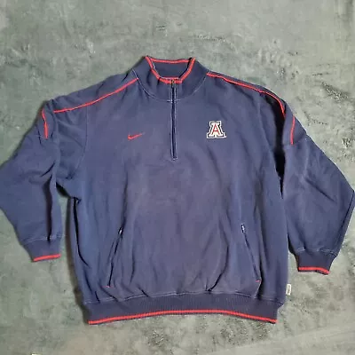 Nike Men's 3XL Arizona Wildcats U Of A 1/4 Zip Pullover Sweater Warm Up Jacket • $65