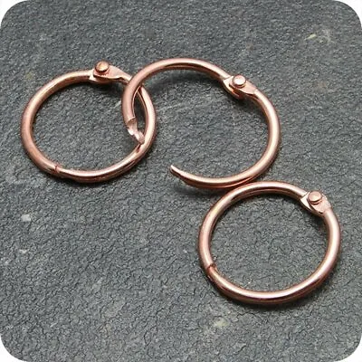 Copper Hinged Ring Book Binder Craft Photo Album Keyring Scrapbook Binding Rings • £4.19