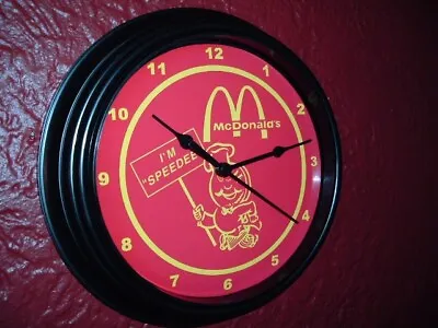 McDonald's Speedee Restaurant Hamburgers Kitchen Man Cave Clock Advertising Sign • $37.99