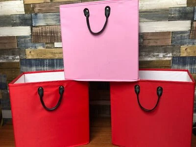 £19.99 • Buy Bundle Of 3 Brightly Coloured Storage Baskets With Black Handles Can Flat Pack