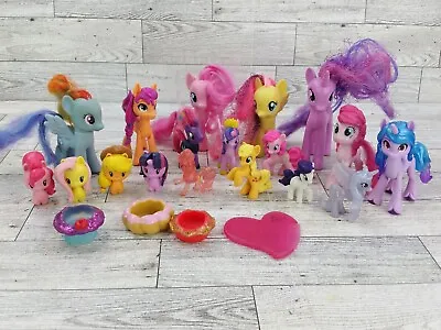 My Little Pony Mixed Lot Of 18 Ponies & 4 Accessories Lot Of 22 Various Sizes • $24.99