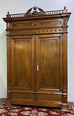 Exceptional 2 Door Antique French Louis XVI Walnut Armoire Wardrobe Circa 1870 • $6500
