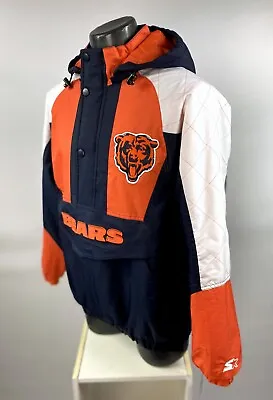 2022 NFL CHICAGO BEARS Starter Hooded Half Zip Pullover Jacket 3X 5X • $155