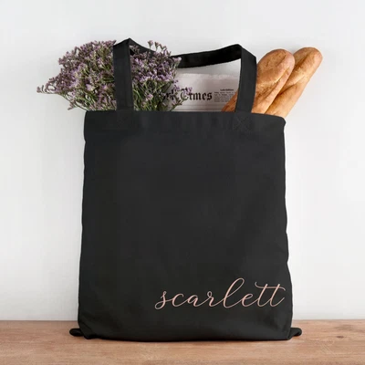 £4.97 • Buy Rose Gold Personalised Tote Bag, Maid Of Honour Gift, Bridesmaid Gift, Rose