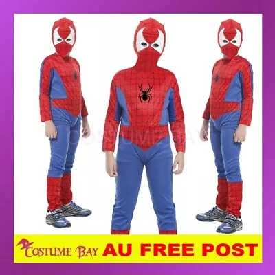 Fancy Kids Boys Superhero Batman Spiderman Superboy Halloween Book Week Costume • $25.45