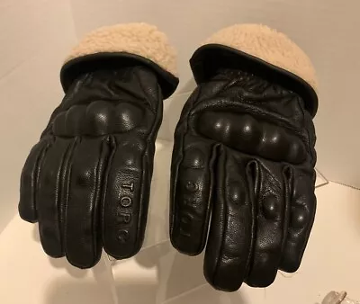 Torc Black Leather Motorcycle Gloves Sz Xl Lined • $16.99