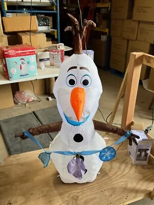 4 Ft Disney Olaf Holding String Of Ornaments Christmas Airblown Inflatable 1B • $24.99