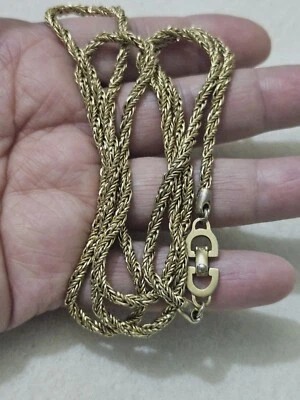 Christian Dior Vintage Gold Tone Rope Chain. Signed • £50