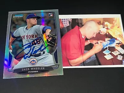 Zack Wheeler Phillies Mets Auto Signed 2013 Bowman Refractor Rookie Card • $35.99