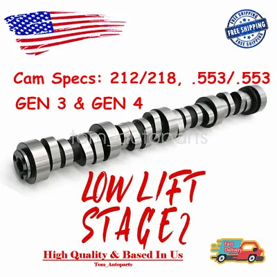 For GM Truck Stage 2 Cam Low Lift Camshaft Vortec LS 4.8 5.3 6.0 6.2L GEN3/GEN4 • $167.88