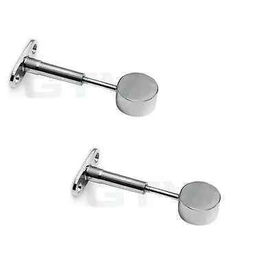 Wardrobe Round Rail End Support Brackets Height Adjustable Pack Of 2 Pcs • £4.49